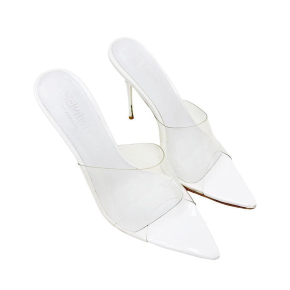 FEMME LA Shoes - RARE FEMME LA Gigi White & PVC Mules Sandals